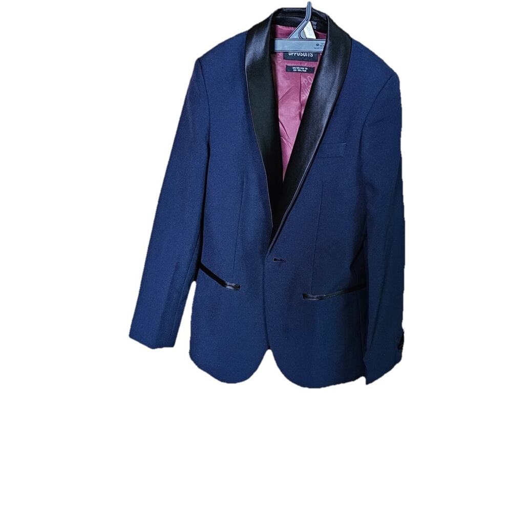 Opposuits Tuxedo Boys Size 10 Royal Blue Jacket Black Collar and Pants Gently